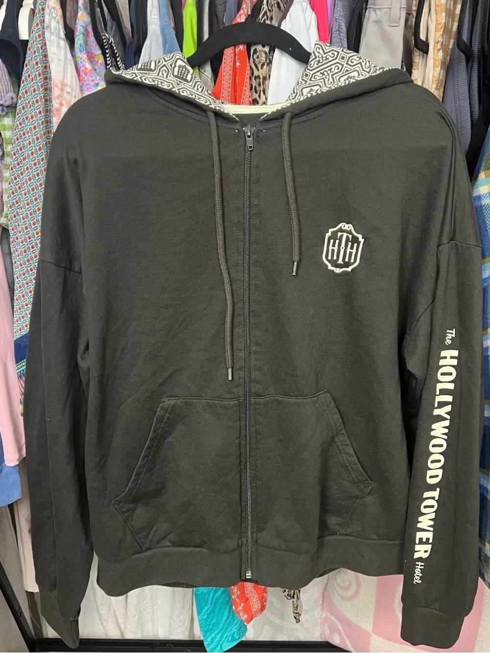 Disney The Hollywood Tower Hotel Black Zip-Up Hoodie